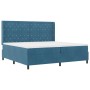 Cama con somier y colchón azul oscuro 200x200 cm de terciopelo | Foro24.es | Tu tienda online para hogar, jardín y más Foro24.es