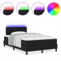 Cama con Somier y Colchón & Luz LED Negra 120x190 cm de Tela by , Beds and slatted bases - Ref: Foro24-3342116, Price: 381,86...