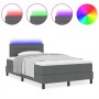 Cama Box Spring con Colchón & LED Gris Oscuro 120x200 cm Tela by , Beds and slatted bases - Ref: Foro24-3342122, Price: 420,5...