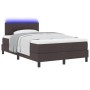 Cama Box Spring con Colchón & LED Marrón Oscuro 120x190 cm Tela by , Beds and slatted bases - Ref: Foro24-3342194, Price: 386...
