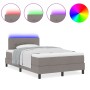 Cama con somier con colchón y LED taupe 120x190 cm tela by , Beds and slatted bases - Ref: Foro24-3342195, Price: 380,25 €, D...