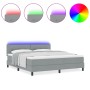 Cama con Somier con Colchón y LED Gris Claro 180x200 cm Tela | Foro24.es | Tu tienda online para hogar, jardín y más Foro24.es