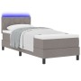 Cama con Box Spring, Colchón y Luz LED Taupe 80x200 cm Tela | Foro24.es | Tu tienda online para hogar, jardín y más Foro24.es