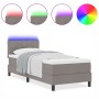 Cama con Box Spring, Colchón y Luz LED Taupe 80x200 cm Tela | Foro24.es | Tu tienda online para hogar, jardín y más Foro24.es