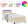 Cama con Base de Resortes con Colchón & Luz LED Crema 90x190 cm Tela by , Beds and slatted bases - Ref: Foro24-3342252, Price...