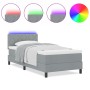 Cama Box Spring con Colchón y LED Gris Claro 90x200 cm Tela by , Beds and slatted bases - Ref: Foro24-3342254, Price: 307,98 ...