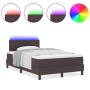 Cama Box Spring con Colchón & LED Marrón Oscuro 120x190 cm Tela by , Beds and slatted bases - Ref: Foro24-3342271, Price: 388...