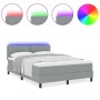 Cama con Sommier y Colchón & LED Gris Claro 140x200 cm Tela | Foro24.es | Tu tienda online para hogar, jardín y más Foro24.es
