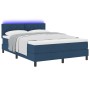 Cama con Somier y Colchón & Luz LED Azul 140x200 cm Tela de , Camas y somieres - Ref: Foro24-3342295, Precio: 454,74 €, Descu...