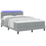 Cama con somier y colchón y LED gris claro 160x200 cm tela by , Beds and slatted bases - Ref: Foro24-3342296, Price: 505,71 €...