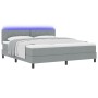 Cama con base con colchón y LED gris claro 180x200 cm Tela | Foro24.es | Tu tienda online para hogar, jardín y más Foro24.es