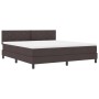 Cama Box Spring con Colchón y LED Marrón Oscuro 180x200 cm Tela by , Beds and slatted bases - Ref: Foro24-3342306, Price: 552...