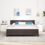 Cama Box Spring con Colchón y LED Marrón Oscuro 180x200 cm Tela by , Beds and slatted bases - Ref: Foro24-3342306, Price: 552...