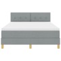 Cama Box Spring con Colchón y Luz LED Gris Claro 140x200 cm Tela | Foro24.es | Tu tienda online para hogar, jardín y más Foro24.es