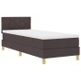 Cama Box Spring con Colchón y LED Marrón Oscuro 80x200 cm Tela by , Beds and slatted bases - Ref: Foro24-3342474, Price: 300,...