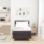 Cama Box Spring con Colchón y LED Marrón Oscuro 80x200 cm Tela by , Beds and slatted bases - Ref: Foro24-3342474, Price: 300,...