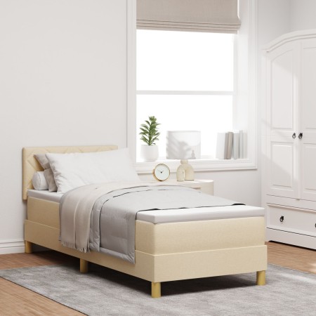 Cama con Base con Colchón y LED Crema 80x200 cm Tela | Foro24.es | Tu tienda online para hogar, jardín y más Foro24.es