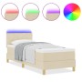 Cama con Base con Colchón y LED Crema 80x200 cm Tela | Foro24.es | Tu tienda online para hogar, jardín y más Foro24.es