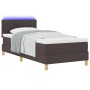 Cama con Somier con Colchón y LED Marrón Oscuro 90x200 cm Tela by , Beds and slatted bases - Ref: Foro24-3342488, Price: 298,...
