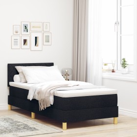 Cama con Base con Colchón y LED Negro 100x200 cm