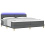 Cama con somier con colchón y LED gris oscuro 200x200 cm tela de , Camas y somieres - Ref: Foro24-3342542, Precio: 576,38 €