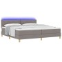 Cama con Somier, Colchón & LED Taupe 200x200 cm Tela by , Beds and slatted bases - Ref: Foro24-3342545, Price: 643,45 €, Disc...
