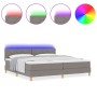 Cama con Somier, Colchón & LED Taupe 200x200 cm Tela by , Beds and slatted bases - Ref: Foro24-3342545, Price: 643,45 €, Disc...
