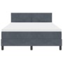 Cama Box Spring con colchón y LED Gris Oscuro 140x190 cm Terciopelo by , Beds and slatted bases - Ref: Foro24-3342717, Price:...