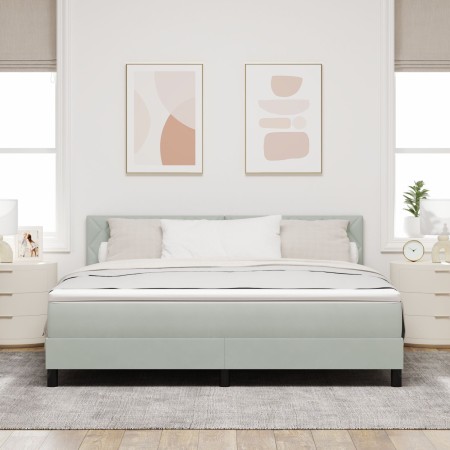 Cama Box Spring  con colchón y luz LED Gris Claro 180x200 cm Aterciopelado | Foro24.es | Tu tienda online para hogar, jardín y más Foro24.es