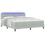 Cama Box Spring  con colchón y luz LED Gris Claro 180x200 cm Aterciopelado | Foro24.es | Tu tienda online para hogar, jardín y más Foro24.es