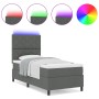 Cama Box Spring con Colchón y Luz LED Gris Oscuro 90x200 cm Tela | Foro24.es | Tu tienda online para hogar, jardín y más Foro24.es