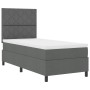 Cama Box Spring con Colchón y Luz LED Gris Oscuro 90x200 cm Tela | Foro24.es | Tu tienda online para hogar, jardín y más Foro24.es