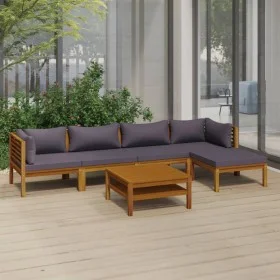 Garden furniture 6 pcs cushions solid acacia wood by vidaXL, Garden sets - Ref: Foro24-3086897, Price: 722,10 €, Discount: %
