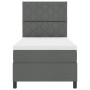 Cama Box Spring con Colchón y LED Gris Oscuro 100x200 cm Tela by , Beds and slatted bases - Ref: Foro24-3342922, Price: 378,9...