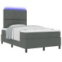 Cama con somier y colchón & LED Gris oscuro 120x190 cm Tela de , Camas y somieres - Ref: Foro24-3342929, Precio: 412,61 €