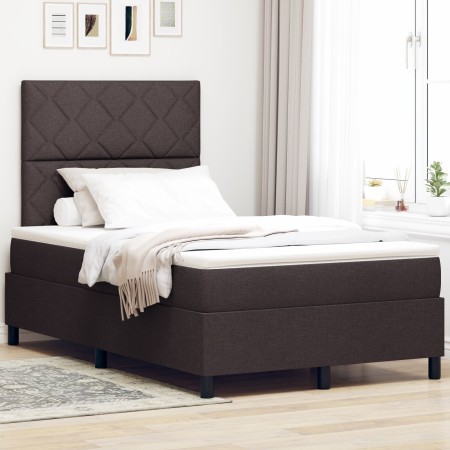 Cama con somier y colchón & LED marrón oscuro 120x200 cm tela | Foro24.es | Tu tienda online para hogar, jardín y más Foro24.es