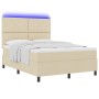 Cama con Somier con Colchón y LED Crema 140x200 cm Tela | Foro24.es | Tu tienda online para hogar, jardín y más Foro24.es