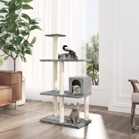 Cat scratching post with light gray sisal posts 119 cm by vidaXL, Cat furniture - Ref: Foro24-171519, Price: 42,01 €, Discoun...