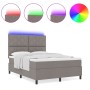 Cama con somier con colchón y LED taupe 160x200 cm tela by , Beds and slatted bases - Ref: Foro24-3342960, Price: 604,88 €, D...