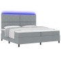 Cama con Somier y Colchón & Luz LED Gris 200x200 cm Tela | Foro24.es | Tu tienda online para hogar, jardín y más Foro24.es