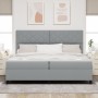 Cama con Somier y Colchón & Luz LED Gris 200x200 cm Tela | Foro24.es | Tu tienda online para hogar, jardín y más Foro24.es