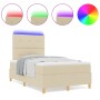 Cama con Base de Resortes y Colchón & LED Crema 120x190 cm Tela | Foro24.es | Tu tienda online para hogar, jardín y más Foro24.es