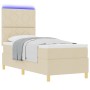 Base de Cama con Colchón y LED Crema 80x200 cm Tela by , Beds and slatted bases - Ref: Foro24-3343136, Price: 334,00 €, Disco...