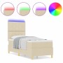 Base de Cama con Colchón y LED Crema 80x200 cm Tela by , Beds and slatted bases - Ref: Foro24-3343136, Price: 334,00 €, Disco...
