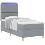 Cama tapizada con colchón y luz LED gris claro 90x190 cm de tela | Foro24.es | Tu tienda online para hogar, jardín y más Foro24.es