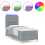 Cama tapizada con colchón y luz LED gris claro 90x190 cm de tela | Foro24.es | Tu tienda online para hogar, jardín y más Foro24.es