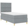 Cama tapizada con colchón y luz LED gris claro 90x190 cm de tela | Foro24.es | Tu tienda online para hogar, jardín y más Foro24.es