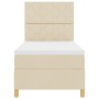Cama con somier con colchón y LED crema 90x190 cm tela | Foro24.es | Tu tienda online para hogar, jardín y más Foro24.es