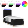 Cama con somier y colchón LED negra 100x200 cm de tela by , Beds and slatted bases - Ref: Foro24-3343154, Price: 352,75 €, Di...