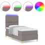 Cama con somier con colchón y LED taupe 100x200 cm tela | Foro24.es | Tu tienda online para hogar, jardín y más Foro24.es